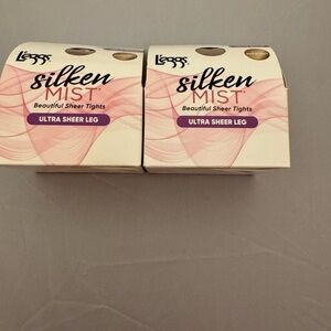 New Women's L'eggs Leggs 2 Pair Silken Mist Control Top Nude Pantyhose Tights Q